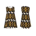 thumbnail image 3 of Bixox traditional Elephant Print Women's Sleeveless A-Line Dress with Pockets, Casual Knee-Length Tank Dress for Summer-Large, 3 of 7