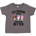 thumbnail image 3 of Inktastic Ice Cream Makes Everything Better Boys or Girls Toddler T-Shirt, 3 of 5