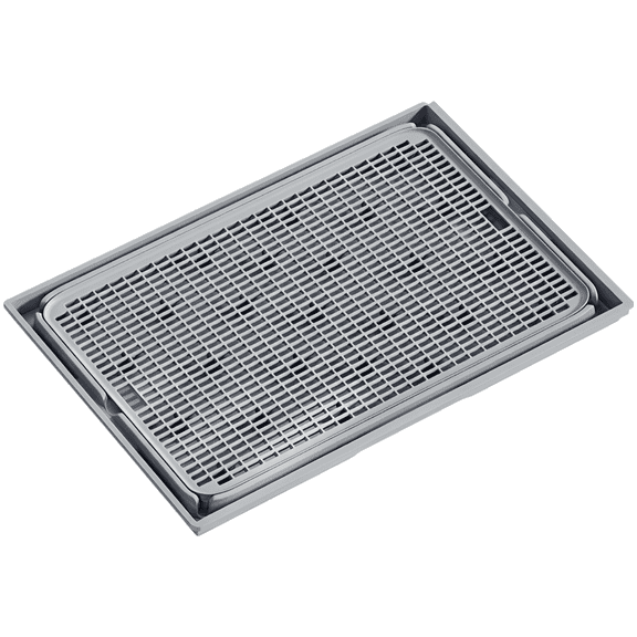 Cat Litter Mat Double Layer, Light Grey 16.5 x 11.2 x 0.8 in, Plastic Odor Control Rug with Anti-Slip Stickers, Easy to Clean Trapper Pad for Litter Box