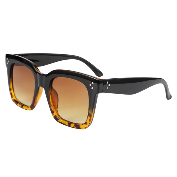 Lentes de Sol Vintage Cuadrados Sobredimensionados para Mujer FEISEDY B2486