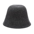 thumbnail image 3 of AJGRHE Women Cloche Bucket Hat Vintage Faux Wool Felt Hat Winter Warm Church Bowler Cap Ladies Fedora Fall Bell Round Cap Grey One Size, 3 of 3