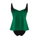 thumbnail image 5 of Conjunto de Bikini de Cintura Alta para las Mujeres Color Sólido Correa sin Espalda Dos Piezas, Bloque de Color Fuera Del Hombro Tanjini Traje de Baño, 5 of 7