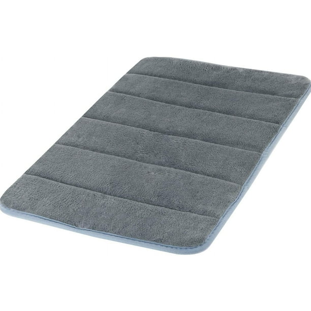 Alfombra de baño - Base antideslizante, suave vellón coral, muy absorbente (gris, 50×80 cm)