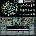 thumbnail image 4 of Nail Art Rhinestones Kit Multi Shapes Glass Crystal AB Nail Stones Nail Jewels Flatback Nail Gems Strass for w/ Wax 8, 4 of 5