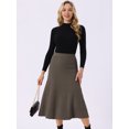 thumbnail image 5 of DARING DIVA Women's A-Line Skirts Stretchy Sweater Midi Skirt Large Dark Coffee, 5 of 8