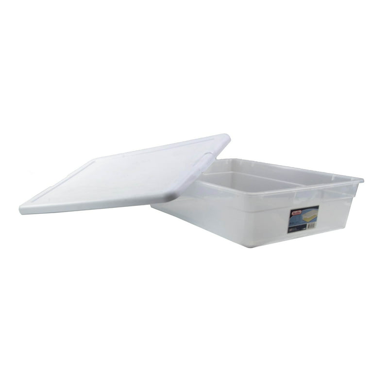 Sterilite 28 Qt. Clear Bin Storage Box Tote Container with White