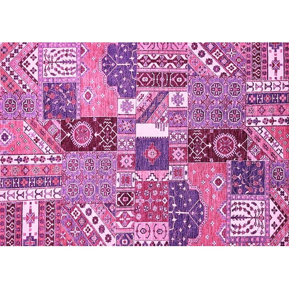 Ahgly Company Indoor Rectangle Southwestern Pink Country Area Rugs, 8' x 12'