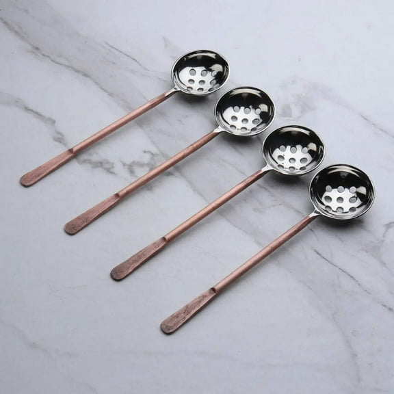 INOX ARTISANS Celia Design Copper Antique Olive Spoon 4 Pcs. Set
