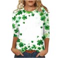 thumbnail image 2 of xixinqiwan Womens St Patrick's Day Enthusiast Tshirt,Women Shamrock Green T-Shirts Long Sleeve Lucky Irish Festival Tops for Gift, 2 of 6