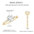 thumbnail image 5 of Rosec Jewels Certified Moissanite Round Engagement Ring 1 Carat - 7 mm - Solitaire Ring - D-VS1 Quality, 14K Yellow Gold, US 4.50, 5 of 8
