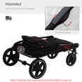 thumbnail image 5 of CoSoTower 1-Click Foldable Doggy Stroller for Medium Large Dogs, Pet Stroller with Storage, Smooth Ride with Shock Absorption, Mesh Window, Safety Leash, Big Dog Walking Stroller, Black, 5 of 7