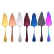 thumbnail image 2 of 2 Piece Stainless Steel Cake Spatula Birthday Cake Knife, Triangular Spatula With Teeth Pizza Spatula Baking Utensils, Blue And Purple Shibaod, 2 of 3