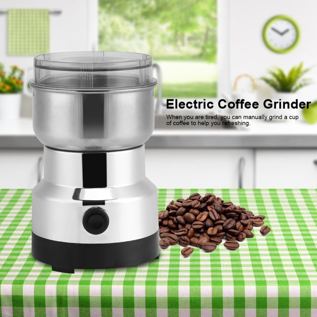 Coffee Grinder, Stainless Steel Coffee Grinder Coffee Grinding Machine, Electric Coffee Grinder Push Button 14500r.p.m For Office Home