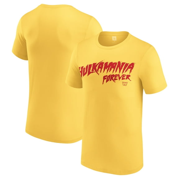 Men's Yellow Hulk Hogan Hulkamania Forever T-Shirt