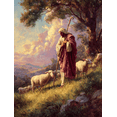 thumbnail image 1 of Qisvanset Good Shepherd Canvas Wall Art 15.75x11.81 Inches, 1 of 8
