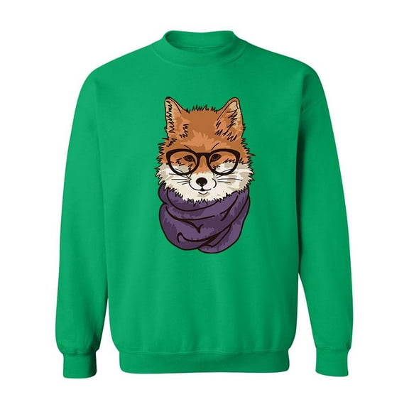 Hipster Fashion Fox  Sweatshirt Men -Image by Shutterstock, Male 5X-Large