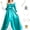 Teal, variant on 6-Piece Galaxy Princess Cosplay Costume Set for Women, Satin Cosplay Party Gown with Crown, Star Wand & Accessories, Complete Halloween Dress-Up Outfit (Teal )