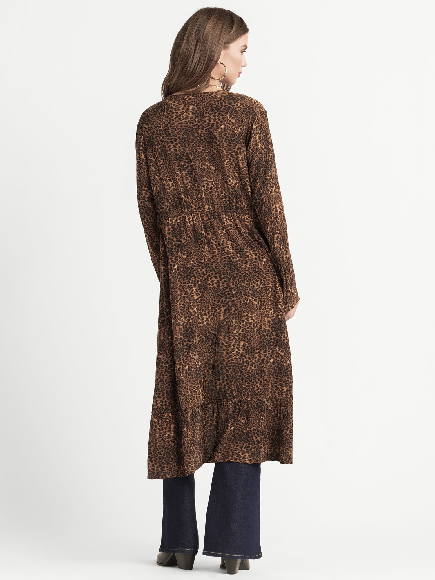 Jessica Simpson Women's Hardin Flowy Print Duster with Long Sleeves, Sizes S-XL