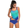thumbnail image 3 of Tankini Uni Froncé pour Femmes avec Culottes Triangle, 3 of 5