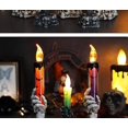 thumbnail image 3 of Halloween Candle Lights LED Crane Skeleton Hand Holder Props Ghost Light Decor (Purple, Size L Purple), 3 of 4