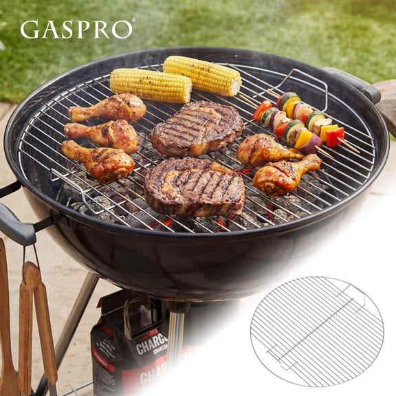 GASPRO 21.5" Charcoal Grill Grate Replacement (7435) for Weber 22" Charcoal Grills, Heavy-Duty Stainless Steel BBQ Cooking Grate with Handles, Fits Original Kettle, Master-Touch, Performer & Jumbo Jo