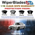 thumbnail image 2 of 2000 Saab 9-3 Beam Wiper Blades Wipers w/1yr Warranty (Set of 2) (WiperBladesUSA), 2 of 5