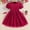 Red, variant on HOMADLES Toddler Kid Dress Crewneck Cotton Short Sleeve Mesh Breathable Stretch Ruffed Summer Princess Dress Dress Pink 3-4T