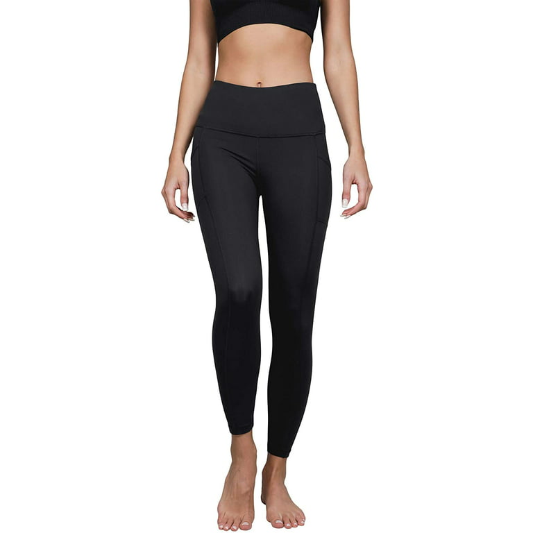 Yogalicious Lux Women's High Rise, Ankle Length Yoga Pants with Side  Pockets (Black, XL)