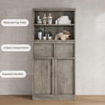 thumbnail image 5 of Tall Bathroom Cabinet, Floor Storage Cabinet with Doors & 2 Drawers, 51" H Tall Bathroom Organizer Cabinet Freestanding for Bathroom, Living Room, Kitchen & Pantry, 5 of 7