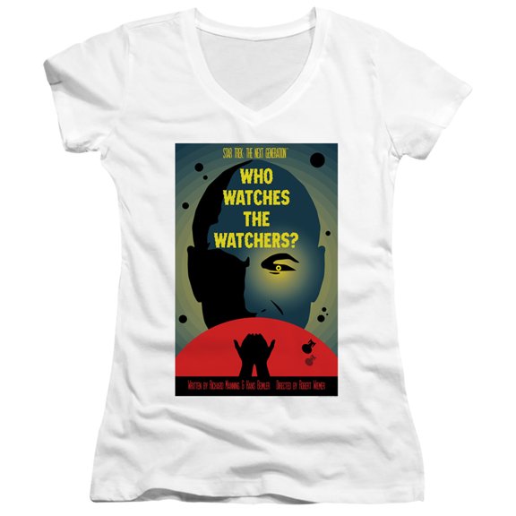 Star Trek Tng Season 3 Episode 4 Junior Women's V-Neck T-Shirt White