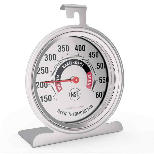 Large Hanger 3" Dial Oven Thermometer Safety Leave -in - NSF-Approved Easy-to-Read Extra Large Display Shows Marked temperatures for Kitchens Cooking,Electric Oven or Gas Oven/Grill/Smoker Cooking