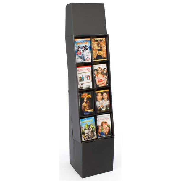 DVD Rack with 8 Display Sections, Easy Setup, Floorstanding POP