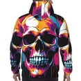 thumbnail image 7 of Fotbe Men's Hoodie with Colorful Skull Pattern - Kangaroo Pocket Pullover Hooded Sweatshirt, Perfect for Daily Wear, Travel, and Home-3X-Large, 7 of 7