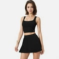 thumbnail image 6 of Active Women's Square Neck Cropped Tank Top with Wide Straps - X Large, Black, 6 of 7