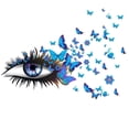 thumbnail image 1 of Hermosas pegatinas de pared de ojos y pestañas, calcomanías de pared de mariposa voladora, decoración de pared de corazón de niña hermosa, 1 of 8