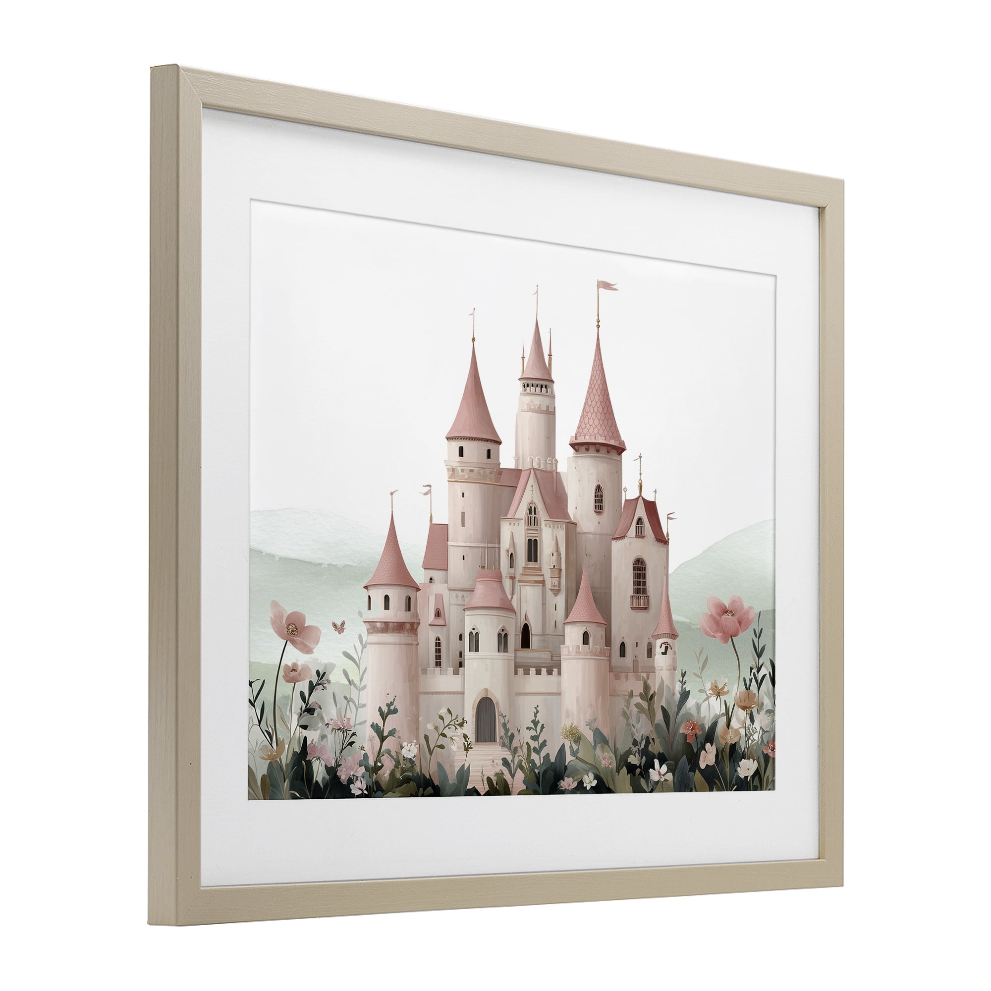 Stupell Industries A Castle For Princess Birch Framed Print Under Glass, design by Christine Simpson Art