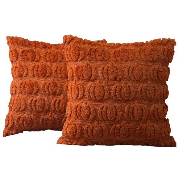 Juego de 2 Fundas de Almohada de Otoño de 45 X 45 cm, Calabaza Decorativa de Otoño, Suave Felpa de Piel Sintética, para Halloween.