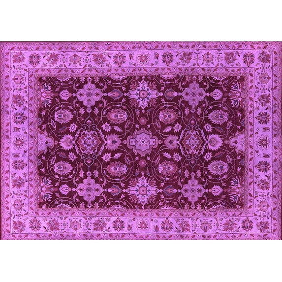 Ahgly Company Indoor Rectangle Oriental Pink Industrial Area Rugs, 8' x 12'