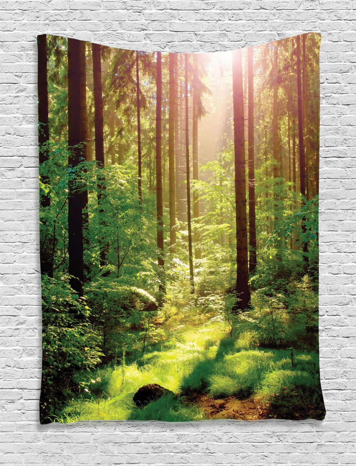 Window Scenery Moss Stream Tapestry Art Wall Hanging Tapestry Bedspread Tapestry 
