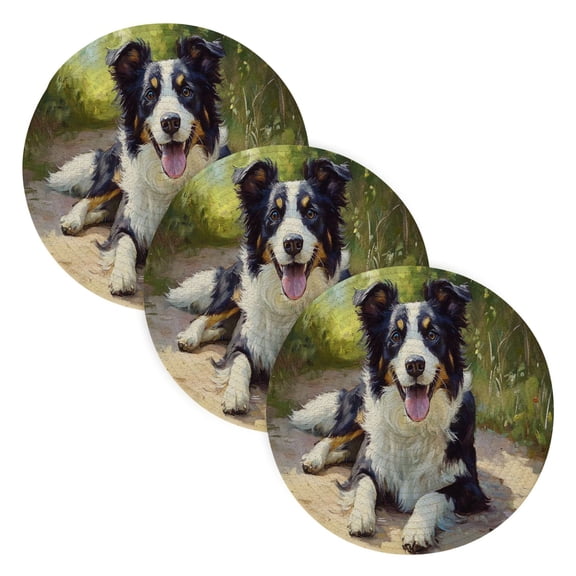 BZSMCE Mats for Pots,Pans Place Design Dog Paniting Simple Style Pattern Pot Mats