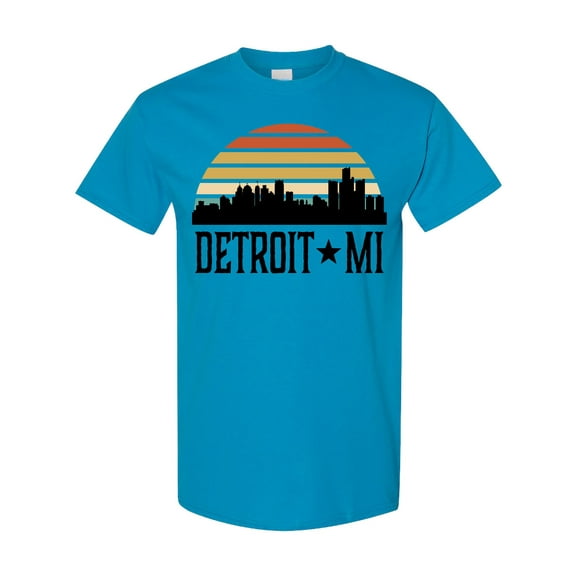 Inktastic Detroit Michigan Skyline Retro T-Shirt