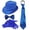 Royal Blue, variant on Performance Theatrical Props Set for Men 1 Sequined Suspenders strap 1 Bow Tie 1 Sequin Disco Hats Gold One Size