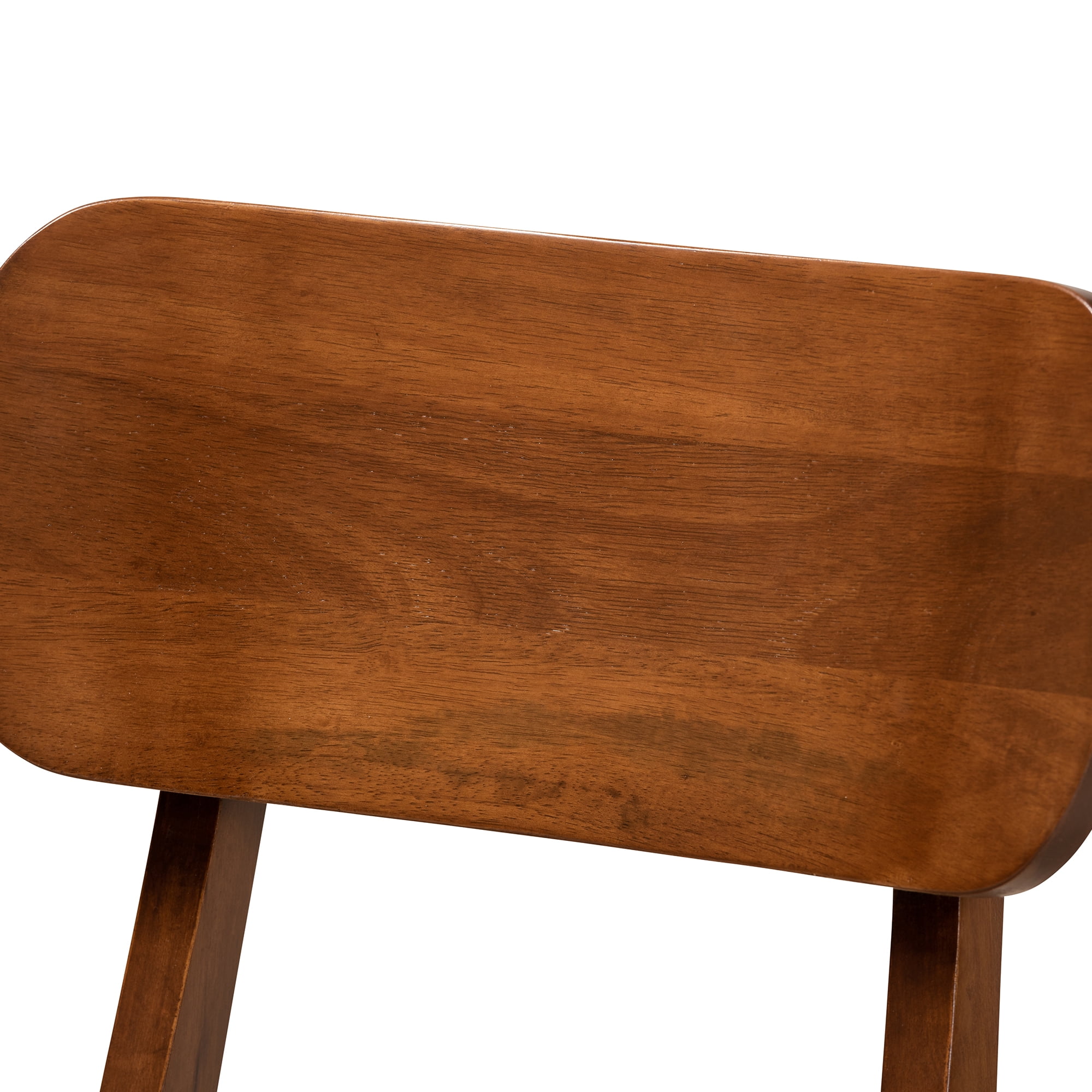 Baxton Studio Euclid Mid-Century Modern Sand Fabric Upholstered and Walnut Brown Finished Wood 5-Piece Dining Set