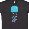 thumbnail image 4 of Inktastic Blue Jellyfish, Cute Jellyfish With Pink Ribbons T-Shirt, 4 of 5