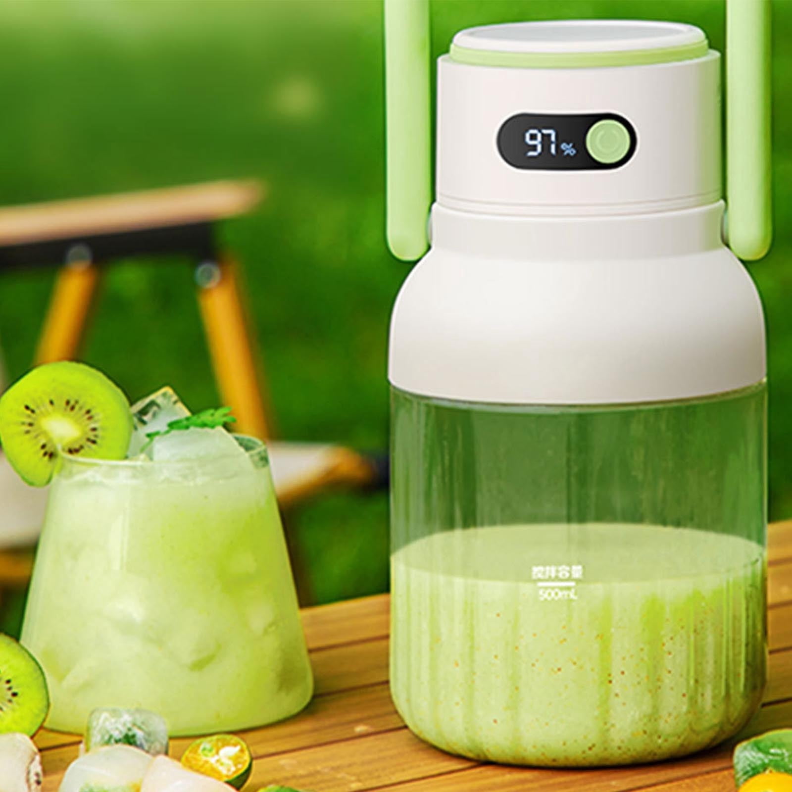 Portable Usb Rechargeable Juicer Blender With Extra Handle Lid For Travel Sports Smoothie Personal Size 1000Ml