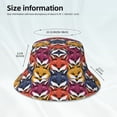 thumbnail image 6 of Kll Fox Face Bucket Hat For Women Men Packable Travel Beach Sun Hat Outdoor Rave Accessories Reflective Fisherman Cap, 6 of 9