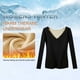 thumbnail image 4 of Camiseta de manga larga para mujer, camisa elástica de capa básica con cuello en V, ropa interior térmica para mujer, 4 of 7