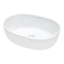 Ruvati Rvb0424 Vista 24" Oval Porcelain Vessel Bathroom Sink - White