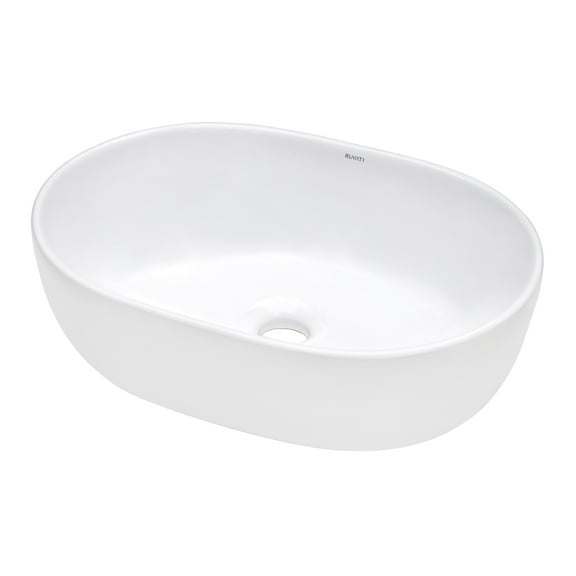 Ruvati Rvb0424 Vista 24" Oval Porcelain Vessel Bathroom Sink - White