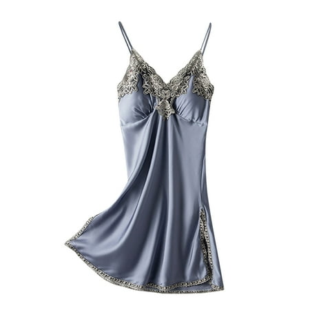 

Pntutb Womens Clearance Women s Satin Sling Skirt Dress Sexy Lingerie Home Wear Pajamas Nightdress Rollback